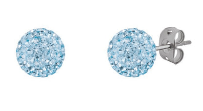 Tresor Paris Light Blue Bon Bon Titanium Stud Earrings