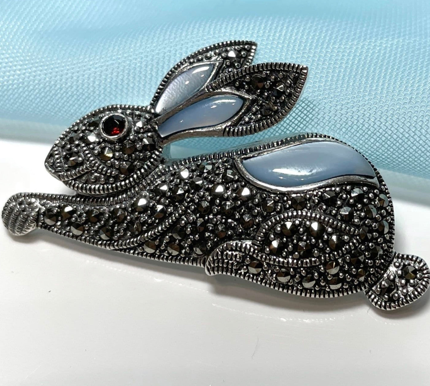 Silver rabbit brooch