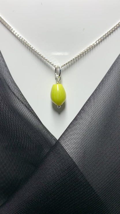 Lime Amethyst Necklace Sterling Silver