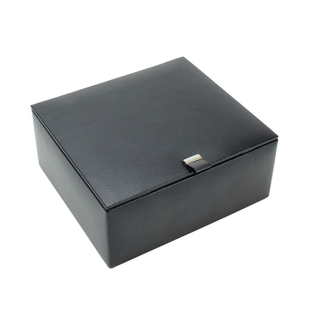 70913 Dulwich Designs Black watch & cufflink box Red lining