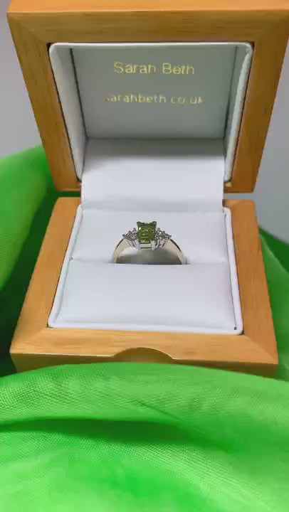 peridot and diamond dress cocktail ring