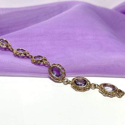 Amethyst yellow gold bracelet