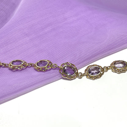 Amethyst yellow gold bracelet