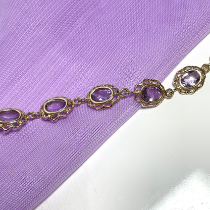 Amethyst yellow gold bracelet