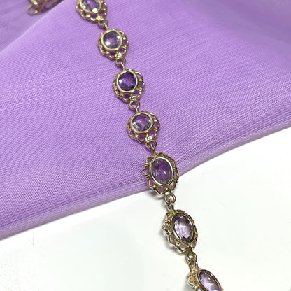 Amethyst yellow gold bracelet