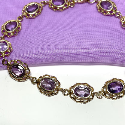 Amethyst yellow gold bracelet