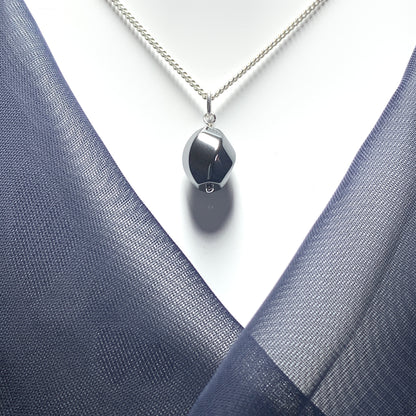 Hematite Oval Sterling Silver Necklace