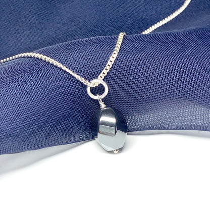 Hematite Oval Sterling Silver Necklace