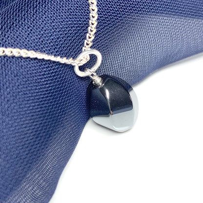 Hematite Oval Sterling Silver Necklace