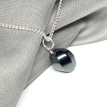 Hematite Oval Sterling Silver Necklace