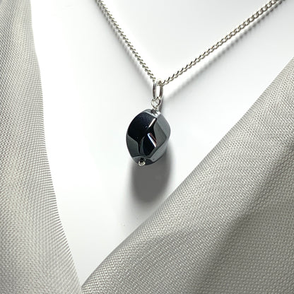 Hematite Oval Sterling Silver Necklace