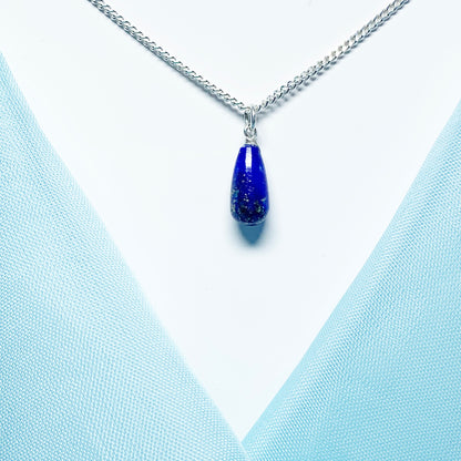 Small Lapis Lazuli Peardrop Sterling Silver Necklace