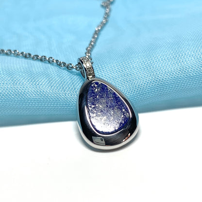 Lapis Lazuli Pear Shaped Sterling Silver Necklace