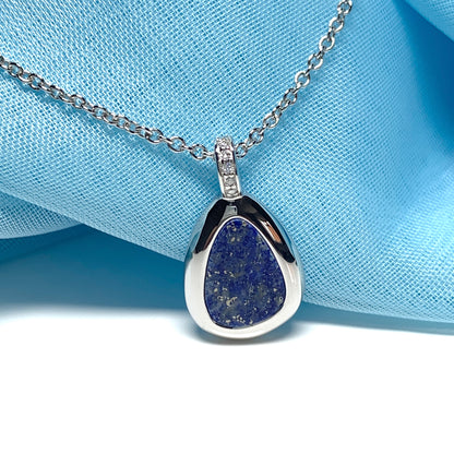 Lapis Lazuli Pear Shaped Sterling Silver Necklace