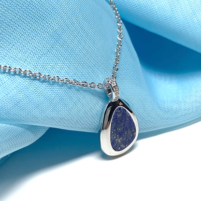 Lapis Lazuli Pear Shaped Sterling Silver Necklace