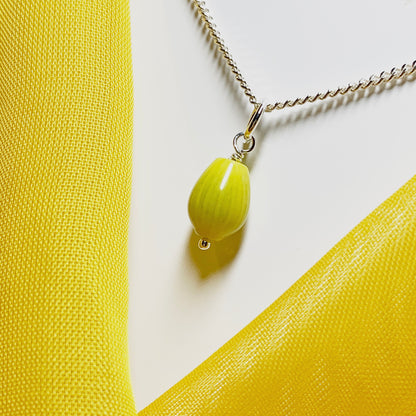 Lime Amethyst Necklace Sterling Silver