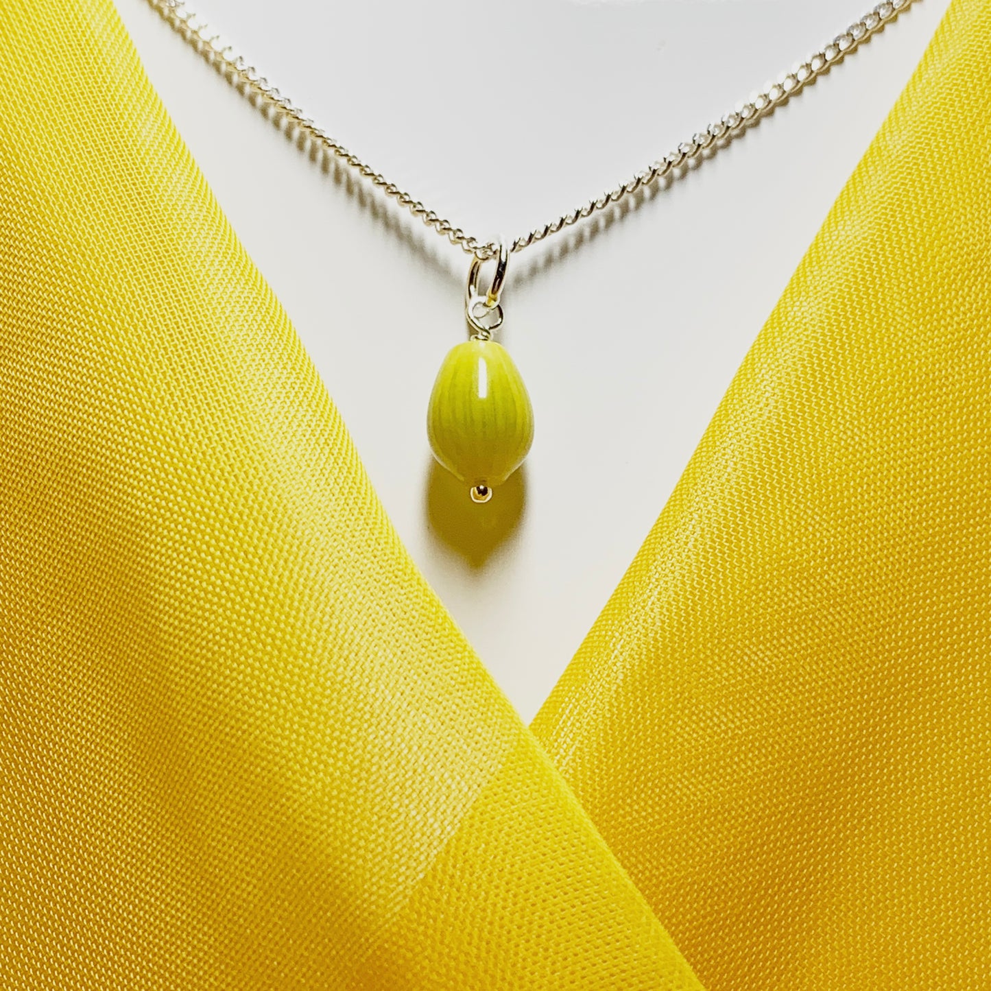 Lime Amethyst Necklace Sterling Silver