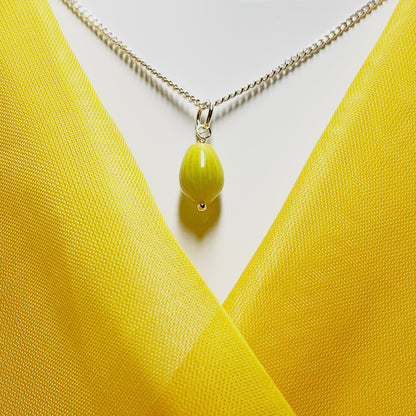 Lime Amethyst Necklace Sterling Silver