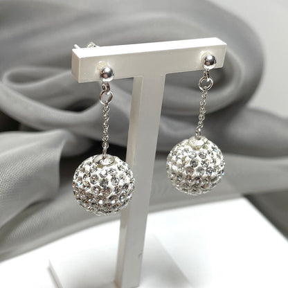 Not Tresor Paris 12 mm white large Bon Bon crystal round drop Earrings