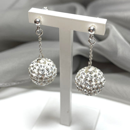 Not Tresor Paris 12 mm white large Bon Bon crystal round drop Earrings