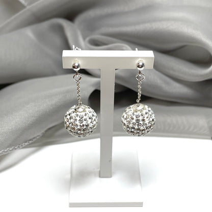 Not Tresor Paris 12 mm white large Bon Bon crystal round drop Earrings