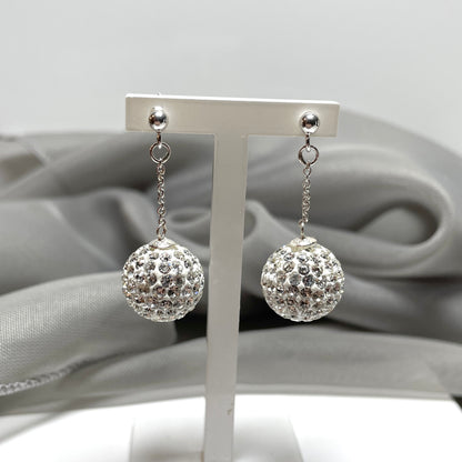 Not Tresor Paris 12 mm white large Bon Bon crystal round drop Earrings