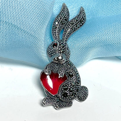 Rabbit necklace and brooch