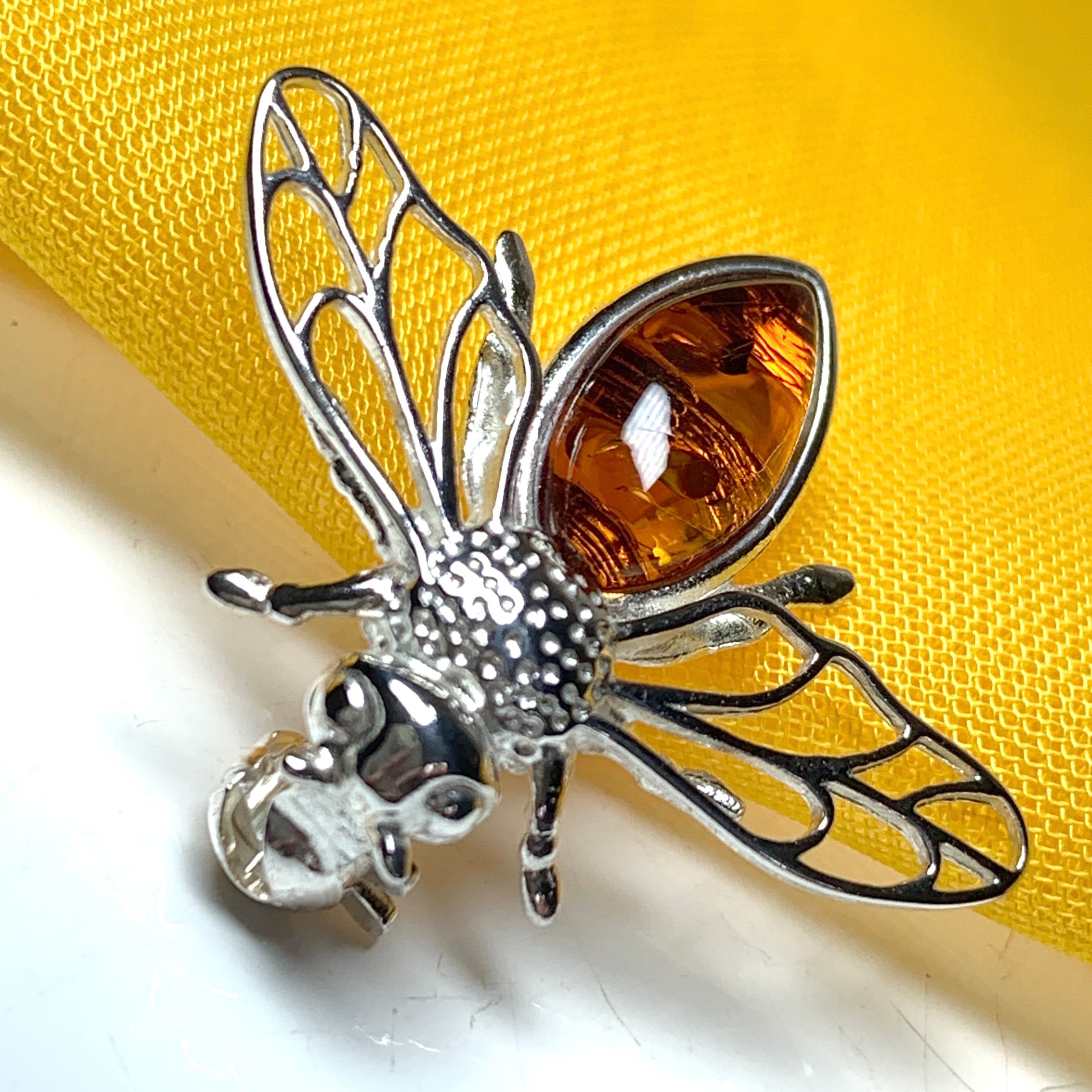 Amber on sale bee brooch