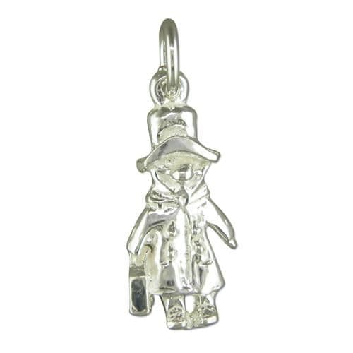Bear With Suitcase Sterling Silver Charm