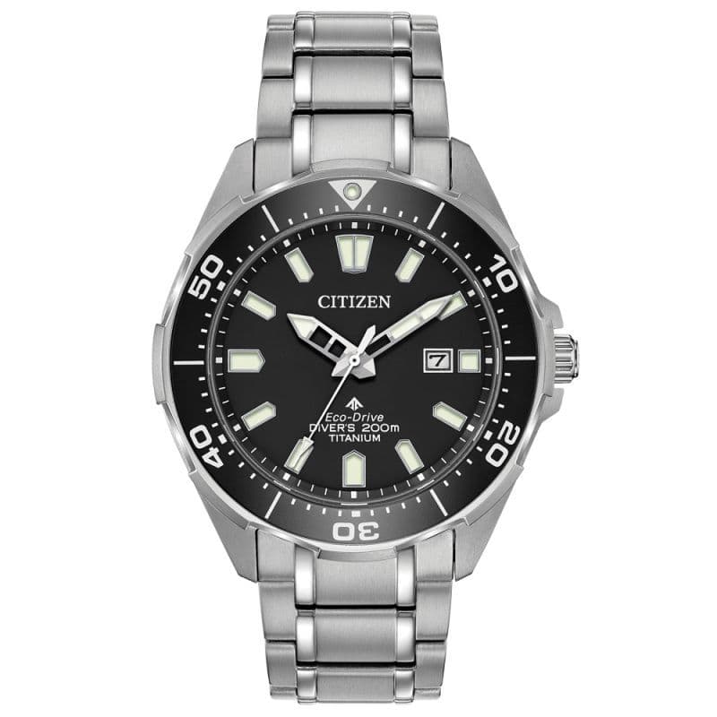 BN0200-56E Promaster Citizen Diver Watch Super Titanium Black Dial Bracelet Eco-Drive