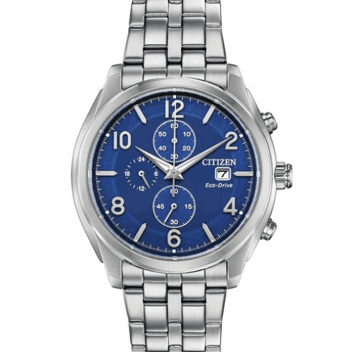 CA0670-51L Citizen Watch Chronograph Stainless Steel Blue Dial Bracelet Eco-Drive