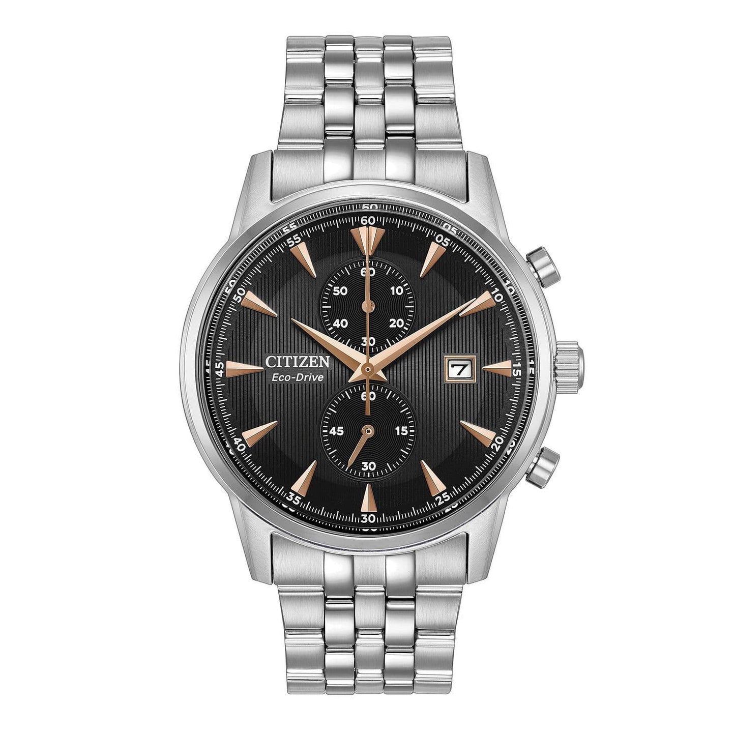 Citizen Men's Watch Chronograph Stainless Steel Grey Dial Bracelet Eco-Drive CA7000-55H