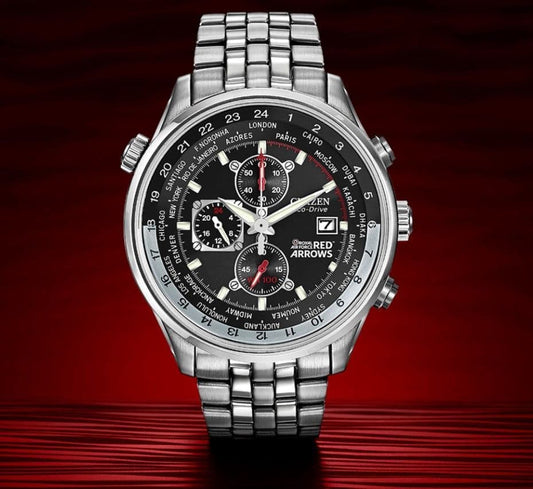 Citizen Watch Stainless Steel Bracelet Eco-Drive Red Arrows Chronograph CA0080-54E