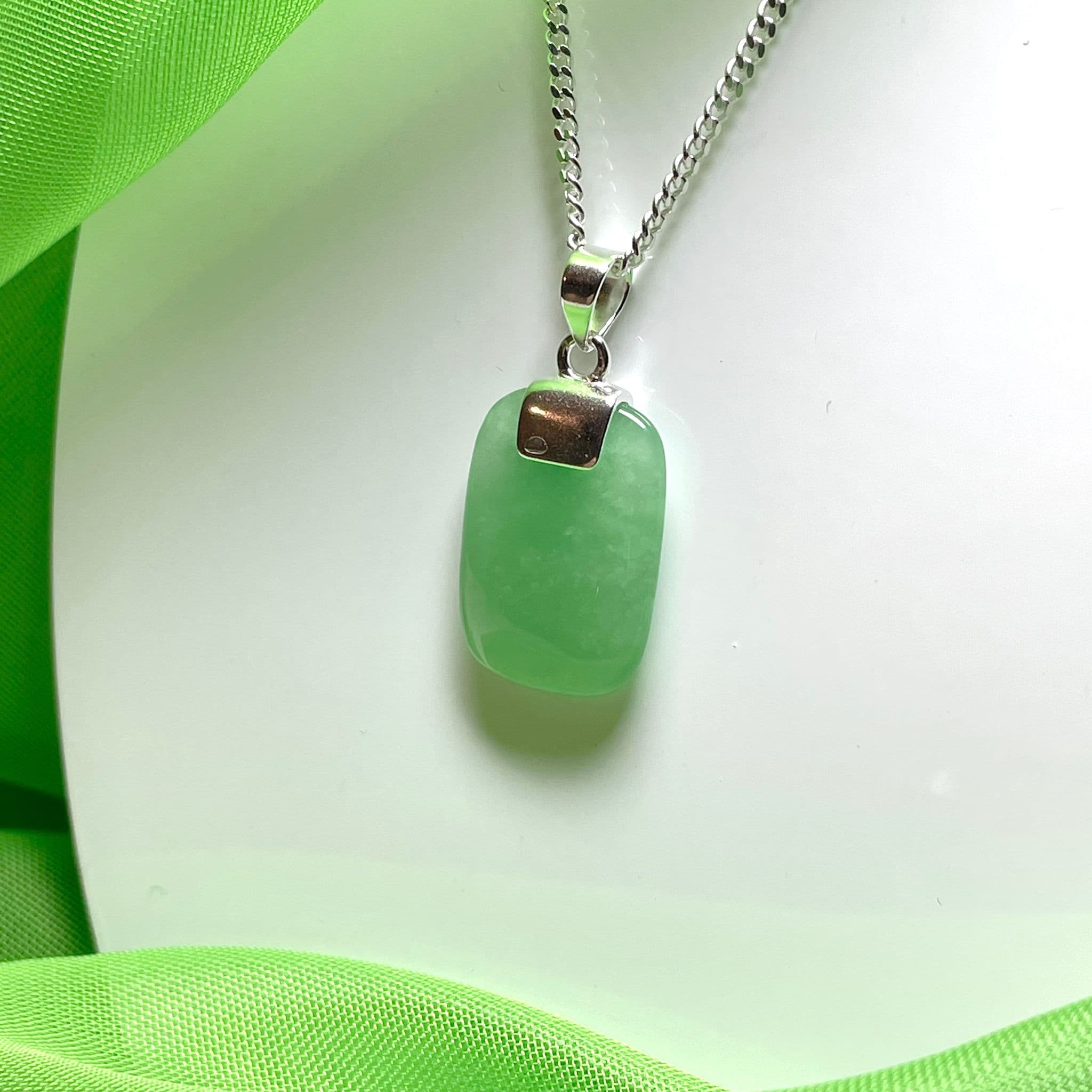 Silver jade sale pendant