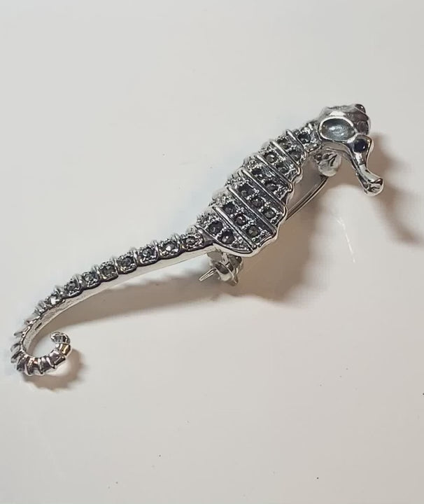Seahorse brooch sterling silver