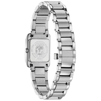 EW5551-56N Square Citizen Eco-Drive Watch Stainless Steel Bracelet Mother of Pearl Dial