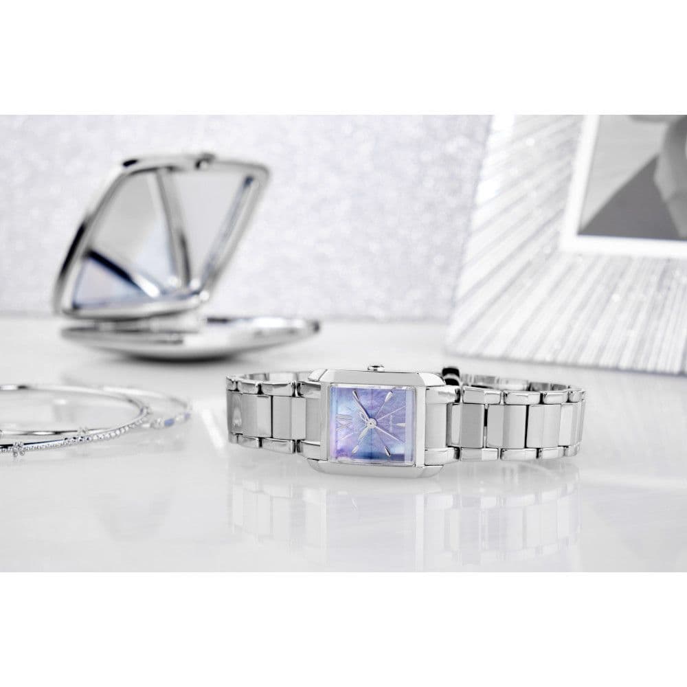 EW5551-56N Square Citizen Eco-Drive Watch Stainless Steel Bracelet Mother of Pearl Dial