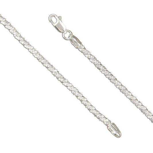 Fancy anklet twisted sterling silver ankle chain