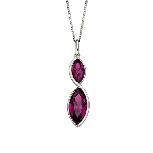 Fiorelli amethyst marquise shaped crystal necklace