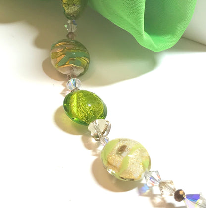 Fresh Green Italian Murano Glass Beaded Necklace