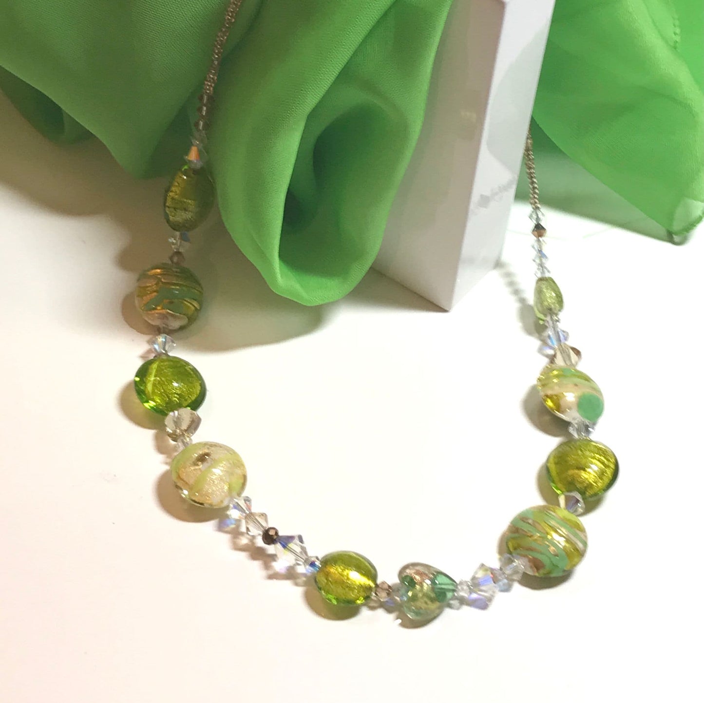 Fresh Green Italian Murano Glass Beaded Necklace