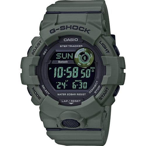 GBD-800UC-3ER Round Green Casio Watch G-SQUAD Utility Colour G Shock Men's Rubber Strap Digital