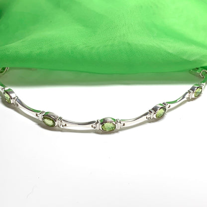 Silver peridot bracelet