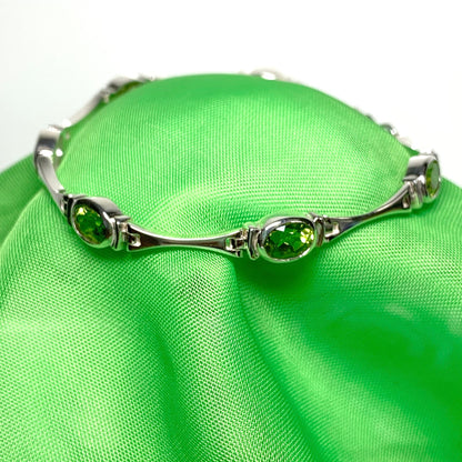 Peridot silver bracelet