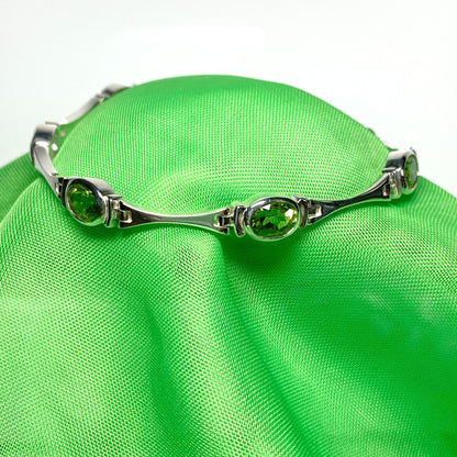 Sterling silver peridot bracelet