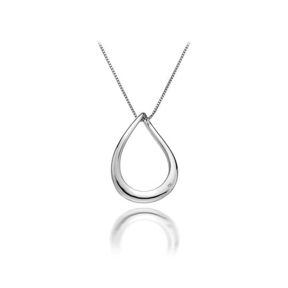 Hot Diamonds Sterling Silver Extravagance Open Teardrop Pendant Necklace DP431