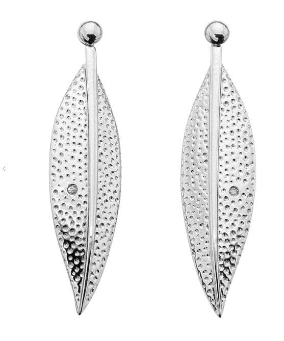 Hot Diamonds Sterling Silver Leaf Drop Earrings DE520