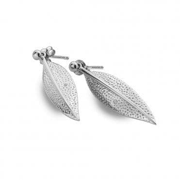 Hot Diamonds Sterling Silver Leaf Drop Earrings DE520