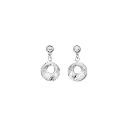 Hot Diamonds Sterling Silver Quest Circle Round Drop Earrings DE649