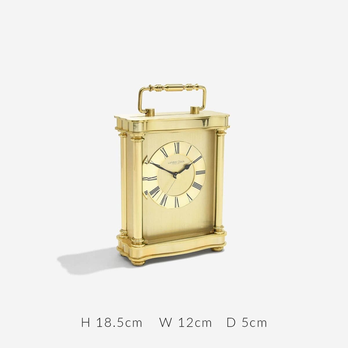 London Clock Company Gold Finish Carriage Mantle Clock 03067